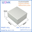4 件，63*120*130mm 熱銷金屬外殼，鋁製外殼，功放鋁製接線盒，擠壓成型