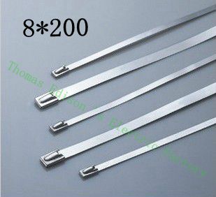 高質量100pcs 8mmx200mm自鎖不銹鋼拉鍊拉鍊拉鍊領帶包裹
