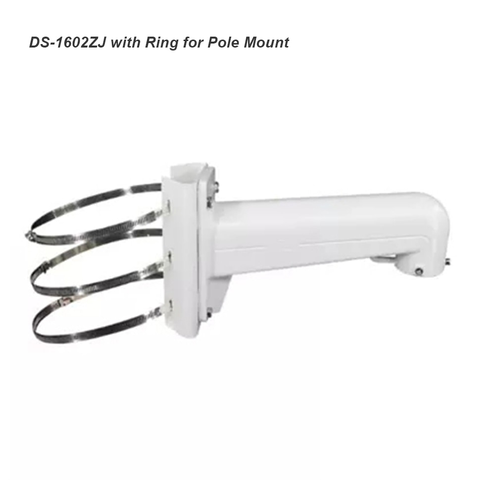 CCTV 安防 DS-1602ZJ 鋁合金立桿安裝支架，適用於海康威視 PTZ 攝影機，附管狀安裝環