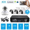 KERUI安全攝像機系統NVR套件全高清4頻道安全CCTV NVR ONVIF WIFI攝像機系統WI