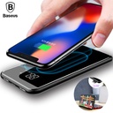 BASEUS 8000mAh Qi無線充電器電源iPhone X 8 LCD雙USB電池充電器無線無線P