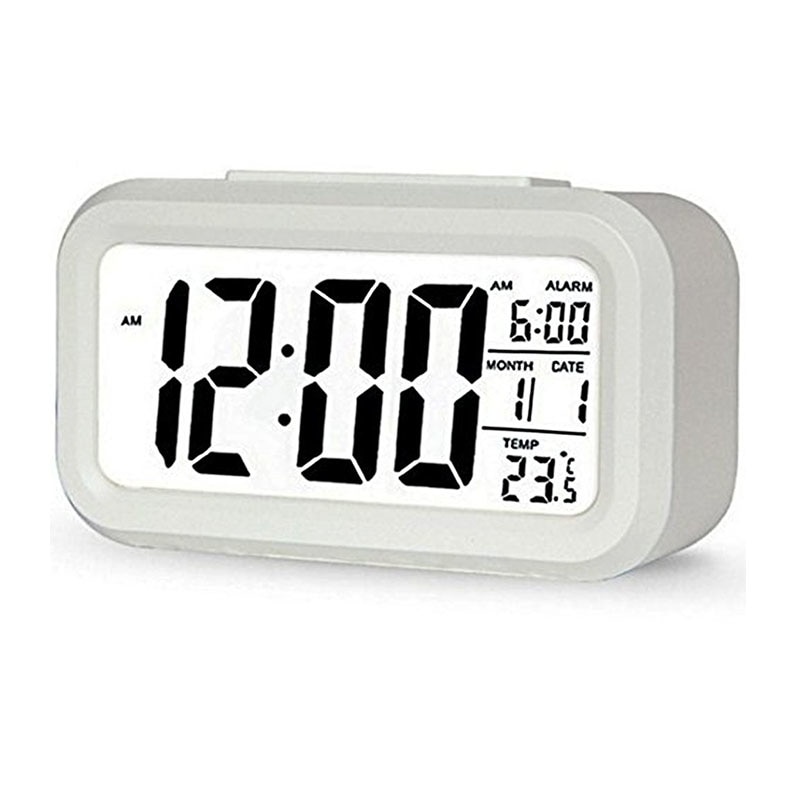 現代數字鬧鐘時鐘貪睡電子兒童時鐘學生清除液晶顯示燈傳感器之夜