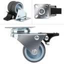 4 x重型旋轉蓖麻輪50mm，帶剎車，用於手推車家具