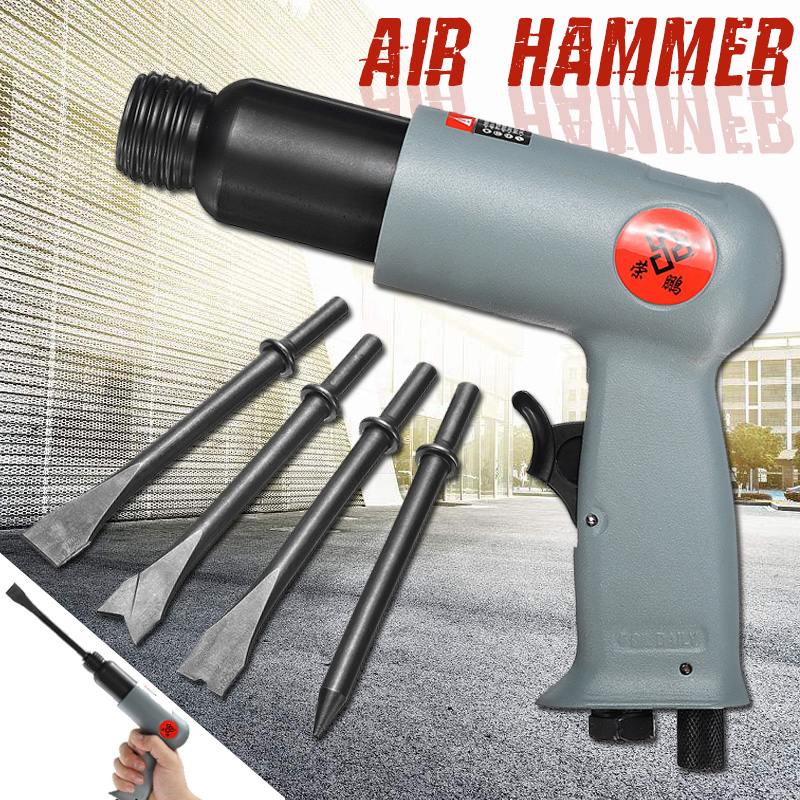 空氣鎚鑽工具套件，帶4件鑿子1/4英寸碎屑鉚接氣動氣動工具HA