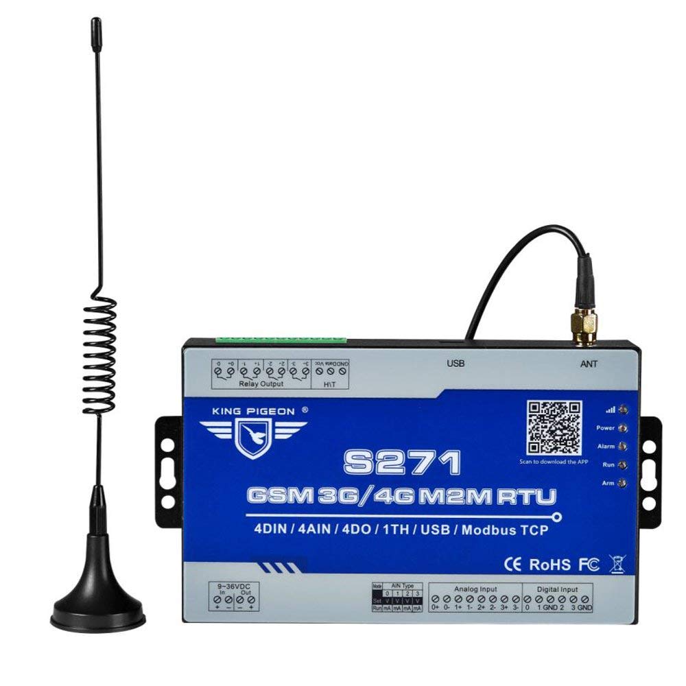 國王鴿子3G M2M RTU SMS警報控制器實時監視器系統用於PLC冰箱塔起重機計時器開關S271