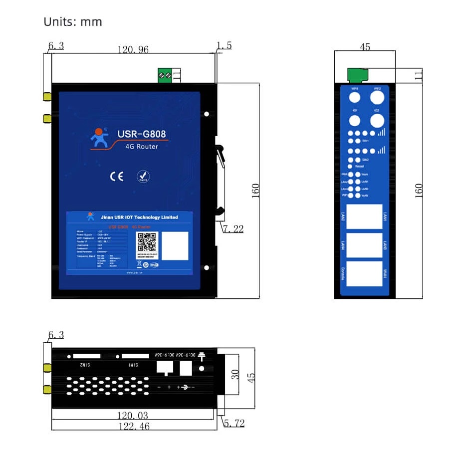 工業4G多蜂窩路由器雙SIM SIM LTE卡插槽安全無線連接路由器DIN-RAIL安裝M2M IoT應用